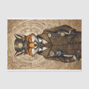 Stylish Unique Steampunk Fox Tissue Paper