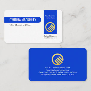 Stylish Vertical Blue Line Private Enterprise Business Card