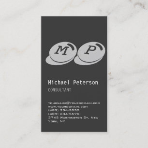 Stylish Vertical Grey Monogram Business Card