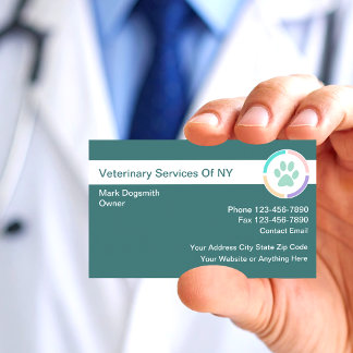 Stylish Veterinarian Veterinary Services Business Card