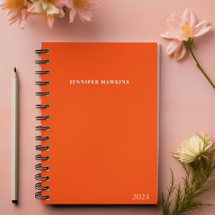 Stylish Vibrant Orange Monthly Weekly Personal  Planner