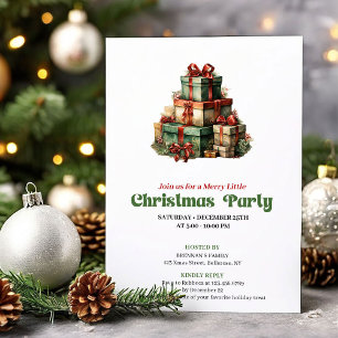Stylish Victorian Christmas gifts party invite