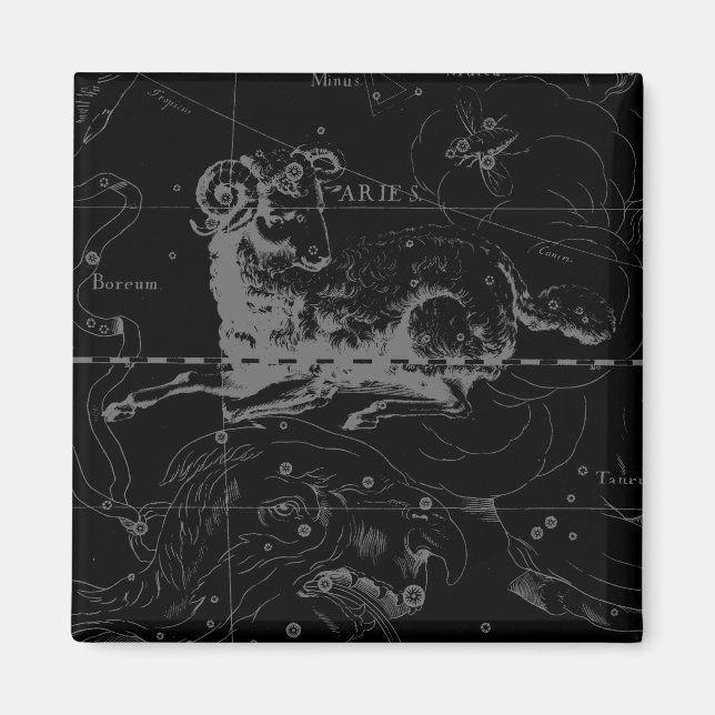 Stylish Vintage Aries Constellation by Hevelius Magnet (Front)