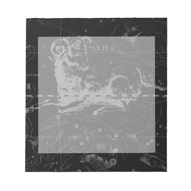 Stylish Vintage Aries Constellation by Hevelius Notepad (Front)