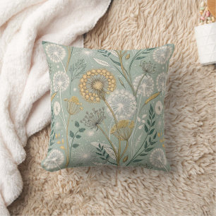 Stylish Vintage Botanical Dandelion Cushion