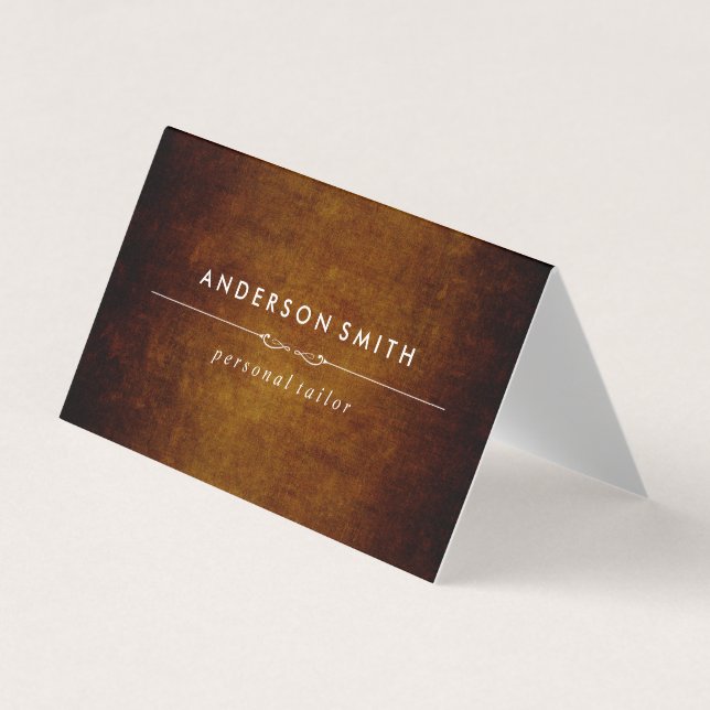 Stylish Vintage Brown Business Card (Front)