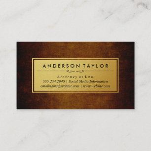 Stylish Vintage Brown Golden Label Business Card