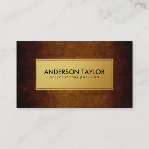 Stylish Vintage Brown Golden Label Business Card