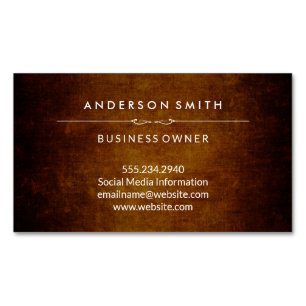 Stylish Vintage Brown Magnetic Business Card