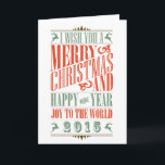 Stylish Vintage Christmas & New Year 2015 Holiday<br><div class="desc">Vintage Christmas & New Year 2015 Holiday Greeting card. I wish you a merry christmas and a happy new year joy to the world 2015.</div>
