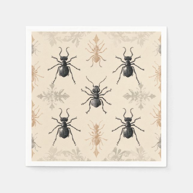 Stylish vintage design of symmetrical ants napkin (Front)