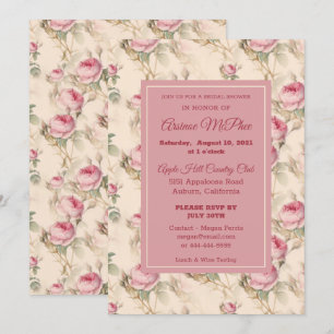 Stylish Vintage Floral Bridal Shower Invitation