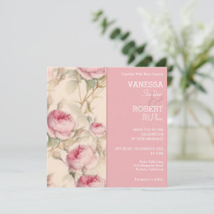 Stylish Vintage Floral Wedding Invitation