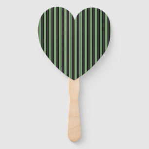 Stylish Vintage Olive Sage Green Black 3D Striped Hand Fan