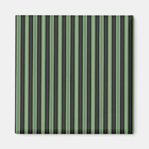 Stylish Vintage Olive Sage Green Black 3D Striped Magnet