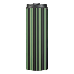 Stylish Vintage Olive Sage Green Black 3D Striped  Thermal Tumbler