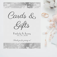 Stylish Vintage Pewter Wedding Tabletop Sign