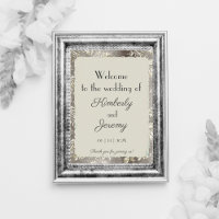 Stylish Vintage Pewter Wedding Welcome