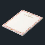 Stylish Vintage Pink Floral Border Monogrammed Notepad<br><div class="desc">Stylish Vintage Pink Floral Border Monogrammed Notepad</div>