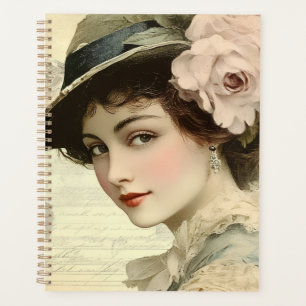 stylish vintage young lady planner