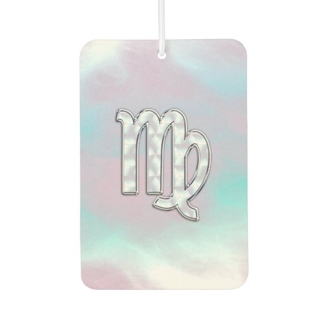 Stylish Virgo Zodiac Sign Nacre Mother of Pearl Car Air Freshener (Front)
