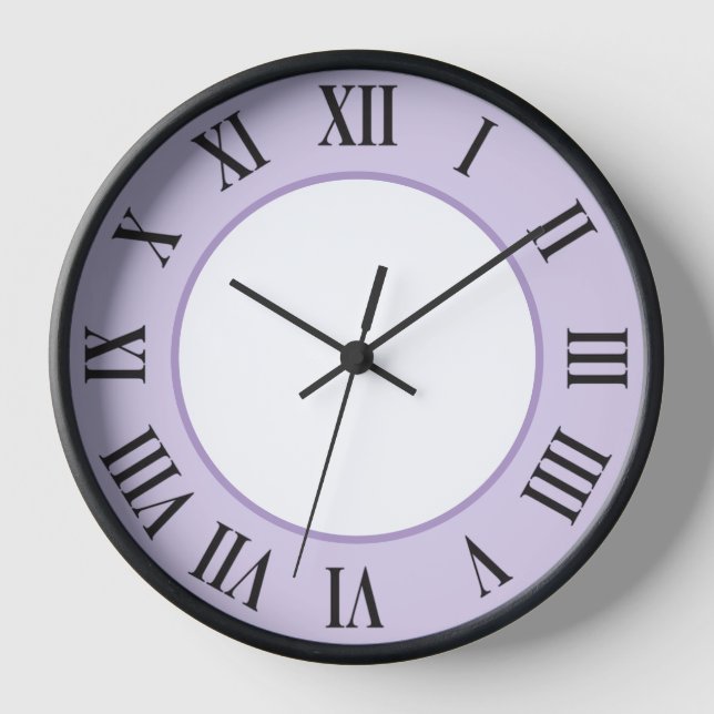 Stylish Wall Clock – Light purple (Front)