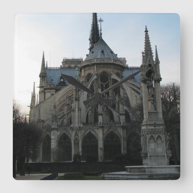 Stylish Wall Clock with Notre Dame de Paris (Front)