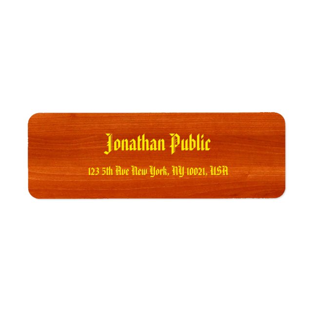 Stylish Walnut Wood Gold Classic Script Template (Front)