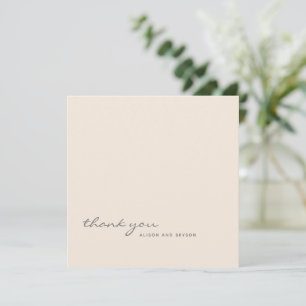 Stylish Warm Peach Solid Colour Thank You Card