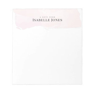 Stylish Watercolor Blush Pink Notepad