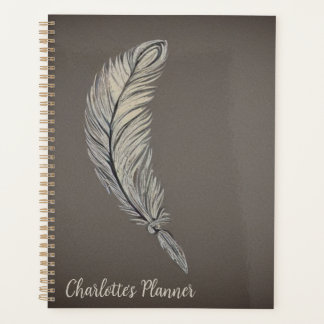 Stylish Watercolor Feather, Planner