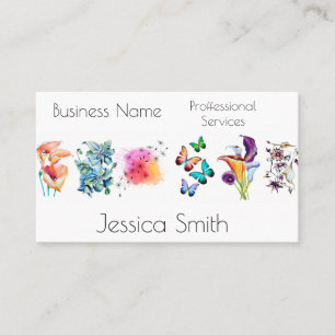 Stylish Watercolor Floral Consult Services Appointment Card