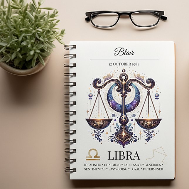 Stylish Watercolor Libra Custom Journal (Creator Uploaded)