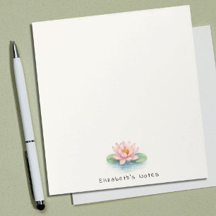 Stylish Watercolor Lotus Flower Girly Cute Simple Notepad