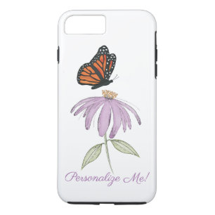 Stylish Watercolor Simple Purple Floral Butterfly Case-Mate iPhone Case