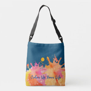 Stylish Watercolor Splatter Abstract Design Crossbody Bag