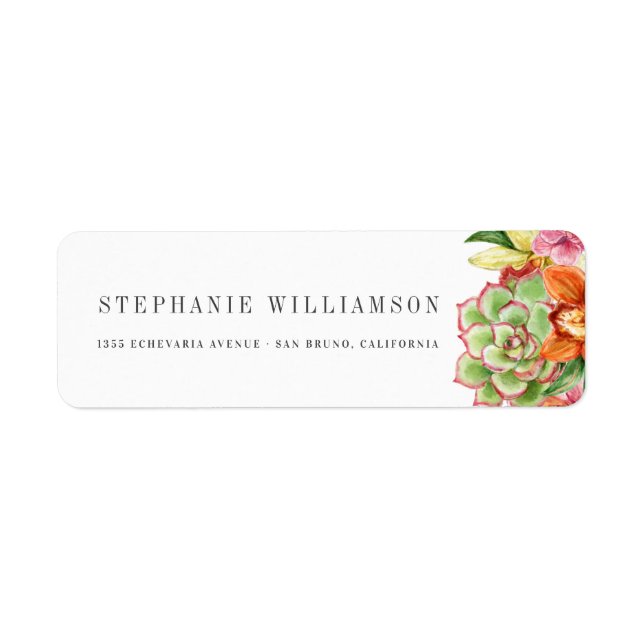 Stylish Watercolor Succulents Modern Wedding (Front)
