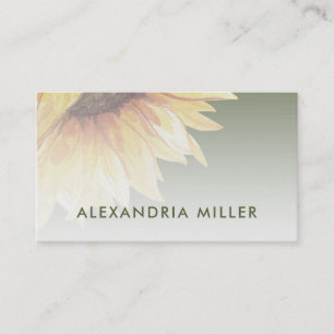 Stylish Watercolor Sunflower Business Card