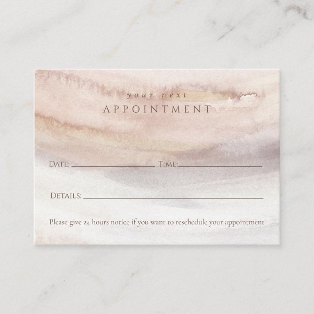 Stylish, watercolor, yoga, spa,  Appointment card (Front)