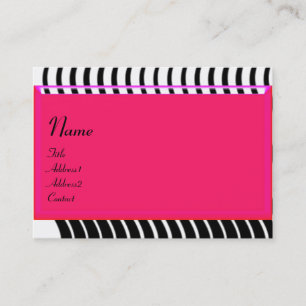 STYLISH WAVES MONOGRAM , black and white pink Business Card