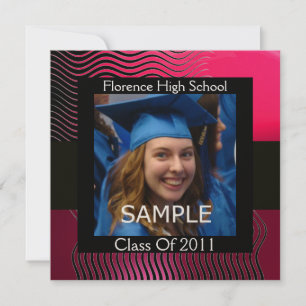 STYLISH WAVES PHOTO TEMPLATE MONOGRAM, Fuchsia