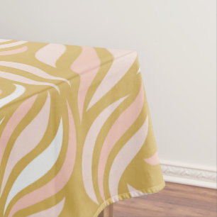Stylish wavy lines beige pattern tablecloth