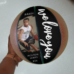 Stylish We Love You Brushed Effect Photo Basketball<br><div class="desc">Celebrate Father's Day with a unique and personalised gift - our modern photo basketball featuring a brushed effect and custom text. Making it extra special by including a heartfelt template message, "WE LOVE YOU, DADDY" along with their name and number. This one-of-a-kind gift is perfect for showing appreciation on Father's...</div>