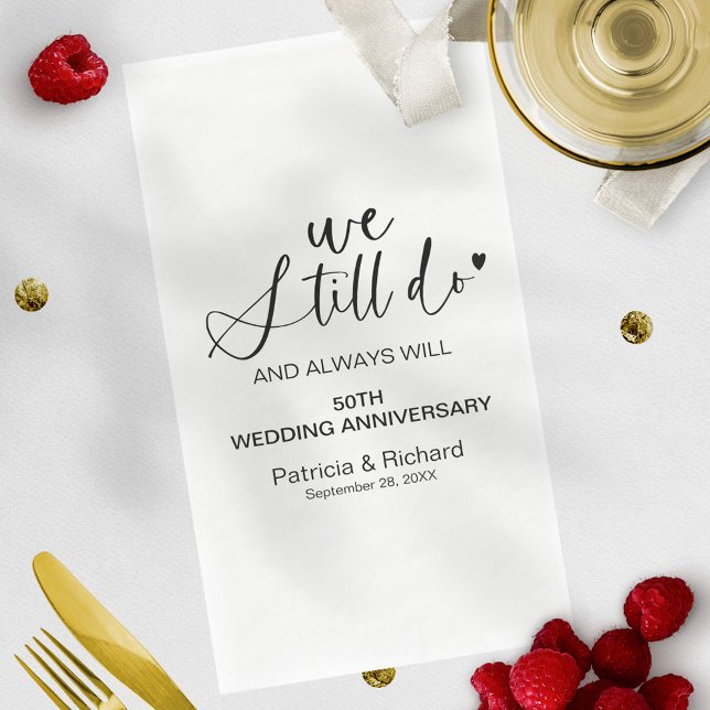 Stylish We Still Do Wedding Vow Renewal Napkin (Creator Uploaded)