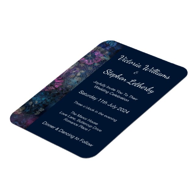 Stylish Wedding Invitation Flexible Magnet (Left Side)