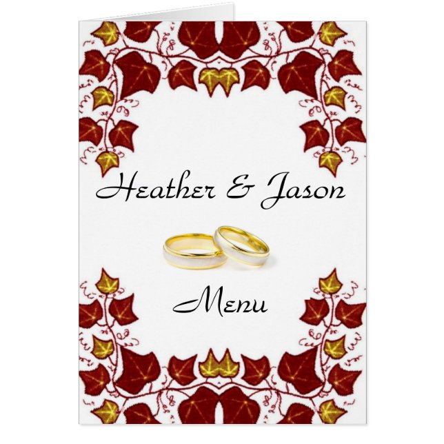 Stylish Wedding Menu (Front)