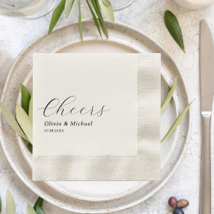 Stylish Wedding Rehearsal Dinner Cheers Custom Napkin