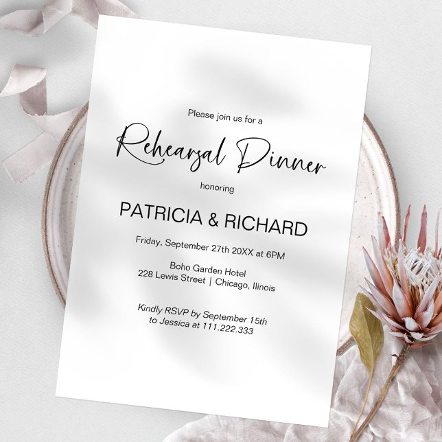 Stylish Wedding Rehearsal Dinner Invitation (Creator Uploaded)