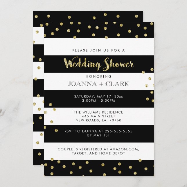 Stylish Wedding Shower Invitations (Front/Back)