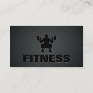 Stylish Weightlifters Black Metal Twill Fitness Business Card